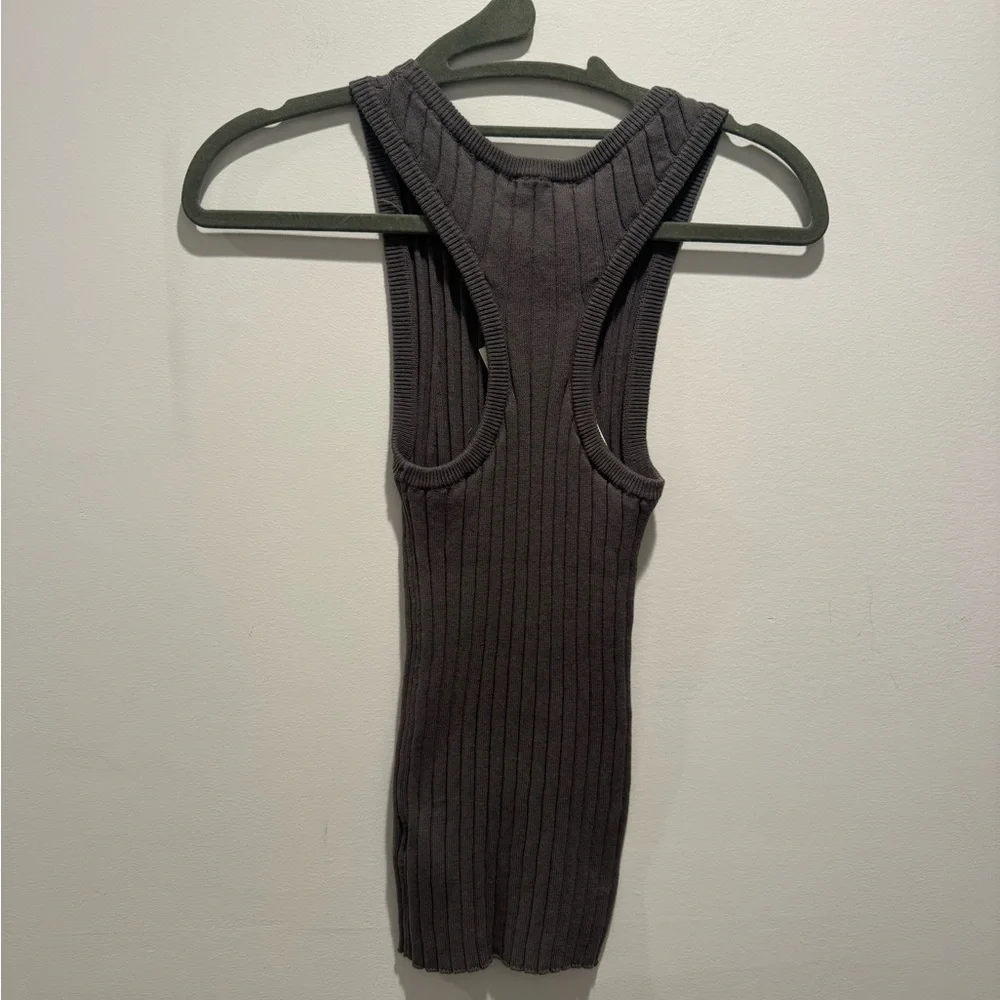 Splendid Gray Ribbed Women's Top - Picture 4 of 4